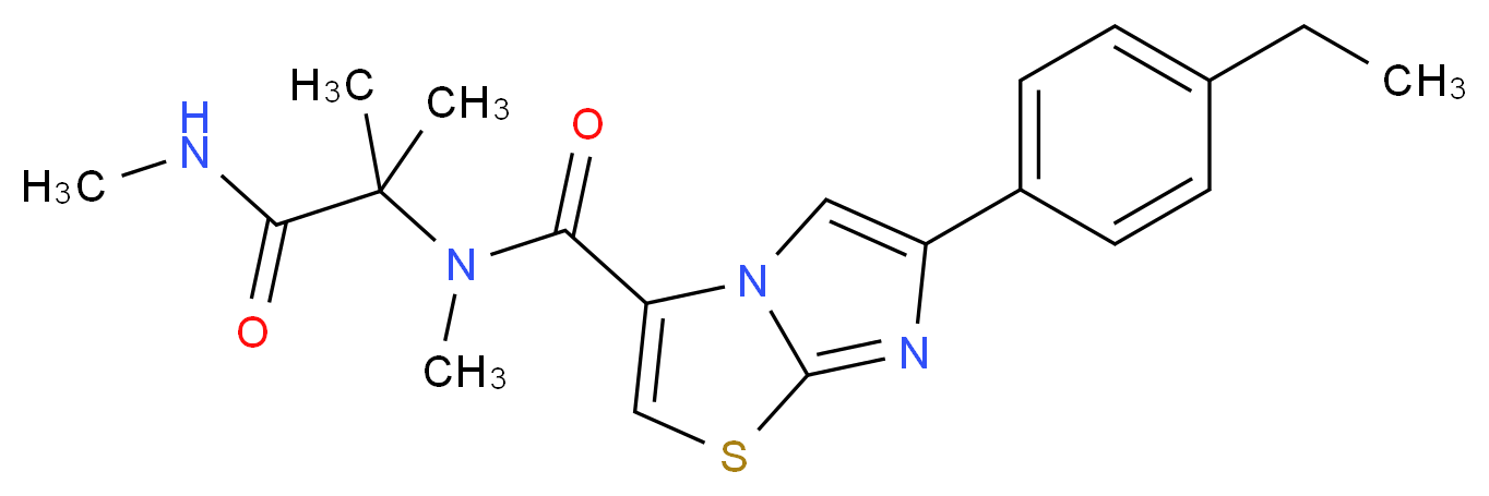 N-[1,1-dimethyl-2-(methylamino)-2-oxoethyl]-6-(4-ethylphenyl)-N-methylimidazo[2,1-b][1,3]thiazole-3-carboxamide (non-preferred name)_分子结构_CAS_)