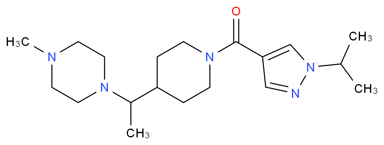 1-(1-{1-[(1-isopropyl-1H-pyrazol-4-yl)carbonyl]-4-piperidinyl}ethyl)-4-methylpiperazine_分子结构_CAS_)