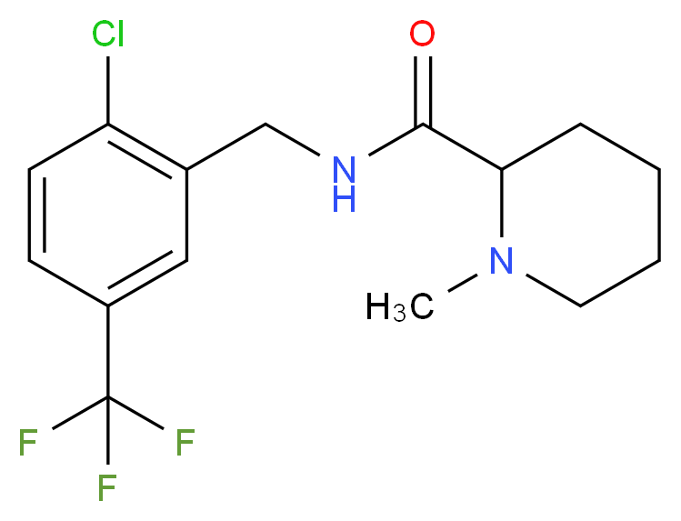 N-[2-chloro-5-(trifluoromethyl)benzyl]-1-methylpiperidine-2-carboxamide_分子结构_CAS_)