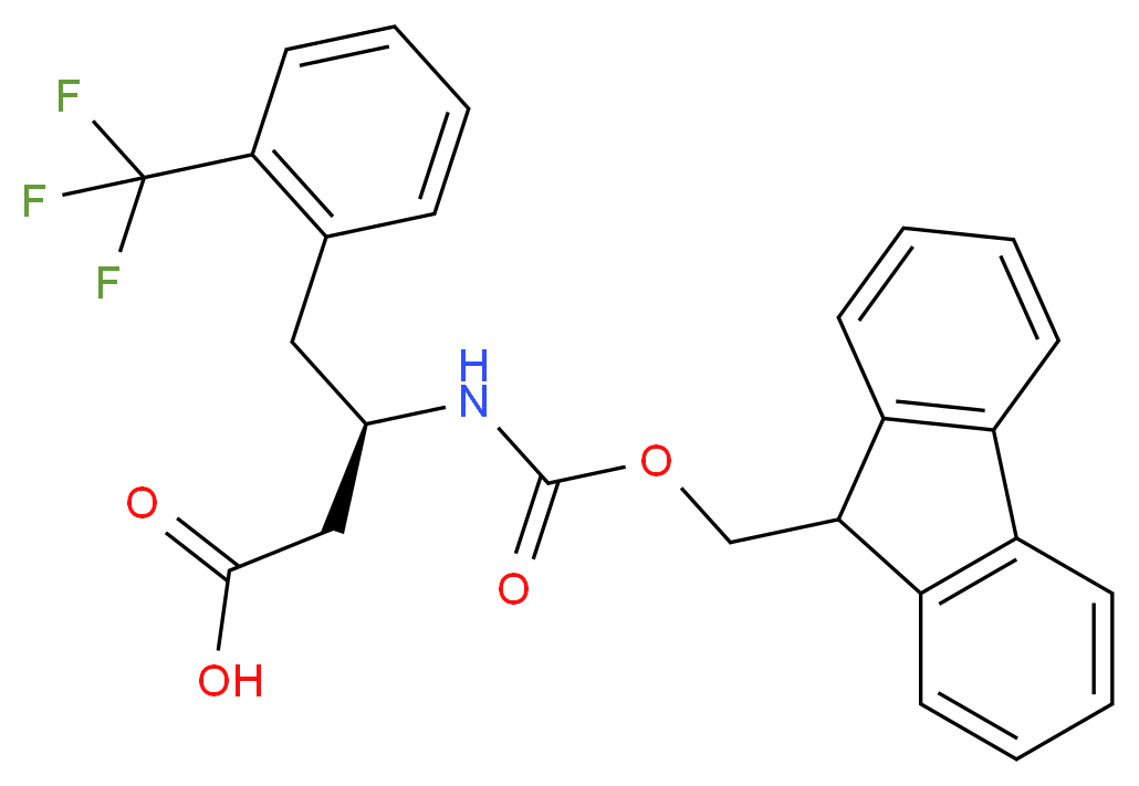 (3R)-3-{[(9H-fluoren-9-ylmethoxy)carbonyl]amino}-4-[2-(trifluoromethyl)phenyl]butanoic acid_分子结构_CAS_269726-72-9
