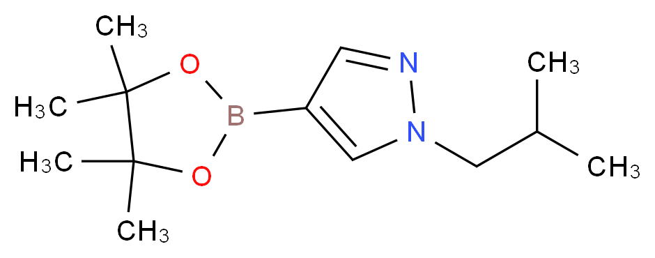 1-(2-methylpropyl)-4-(tetramethyl-1,3,2-dioxaborolan-2-yl)-1H-pyrazole_分子结构_CAS_827614-66-4