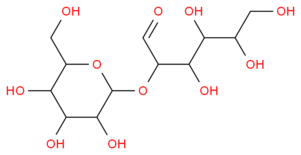 3,4,5,6-tetrahydroxy-2-{[3,4,5-trihydroxy-6-(hydroxymethyl)oxan-2-yl]oxy}hexanal_分子结构_CAS_2140-29-6