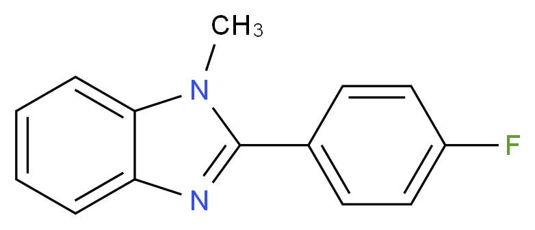 2-(4-fluorophenyl)-1-methyl-1H-1,3-benzodiazole_分子结构_CAS_724-59-4