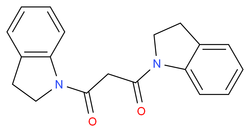 1,3-bis(2,3-dihydro-1H-indol-1-yl)propane-1,3-dione_分子结构_CAS_128099-74-1