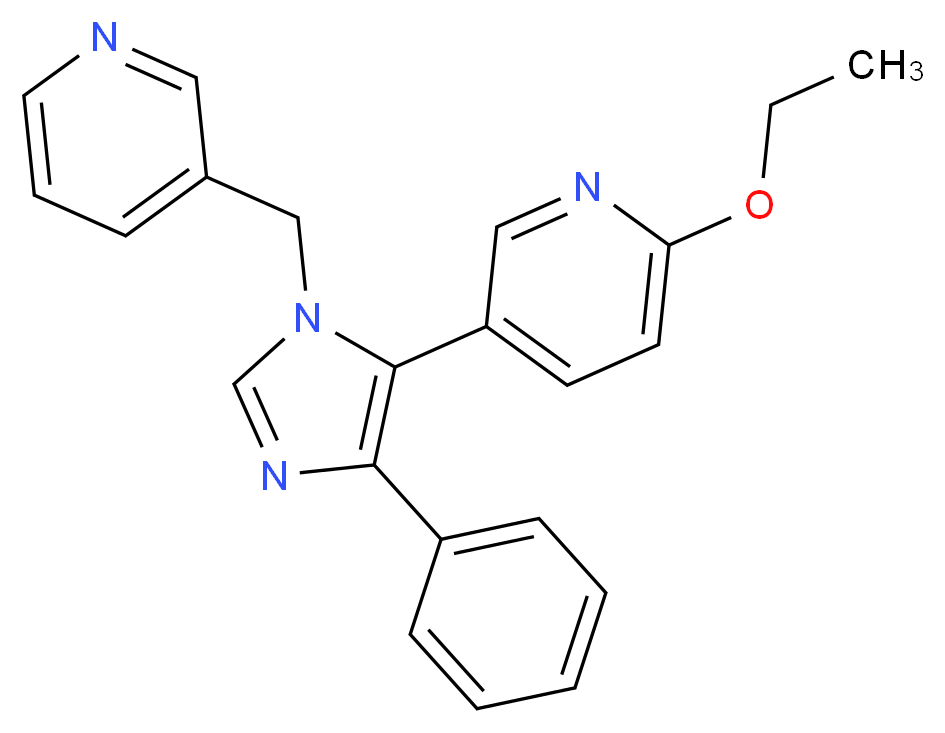 2-ethoxy-5-[4-phenyl-1-(pyridin-3-ylmethyl)-1H-imidazol-5-yl]pyridine_分子结构_CAS_)