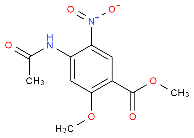 methyl 4-acetamido-2-methoxy-5-nitrobenzoate_分子结构_CAS_4093-41-8