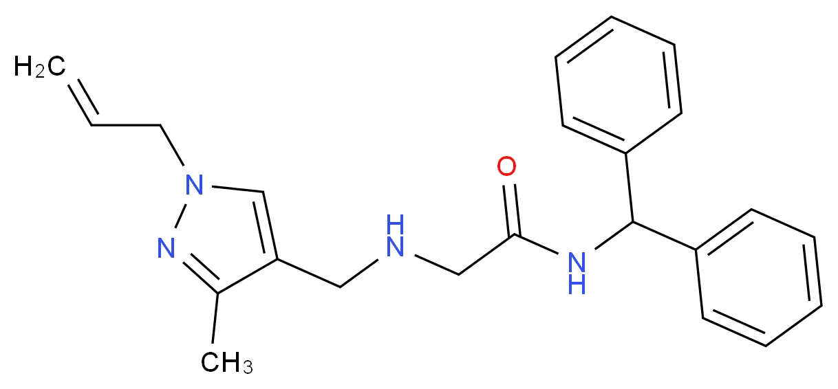 2-{[(1-allyl-3-methyl-1H-pyrazol-4-yl)methyl]amino}-N-(diphenylmethyl)acetamide_分子结构_CAS_)