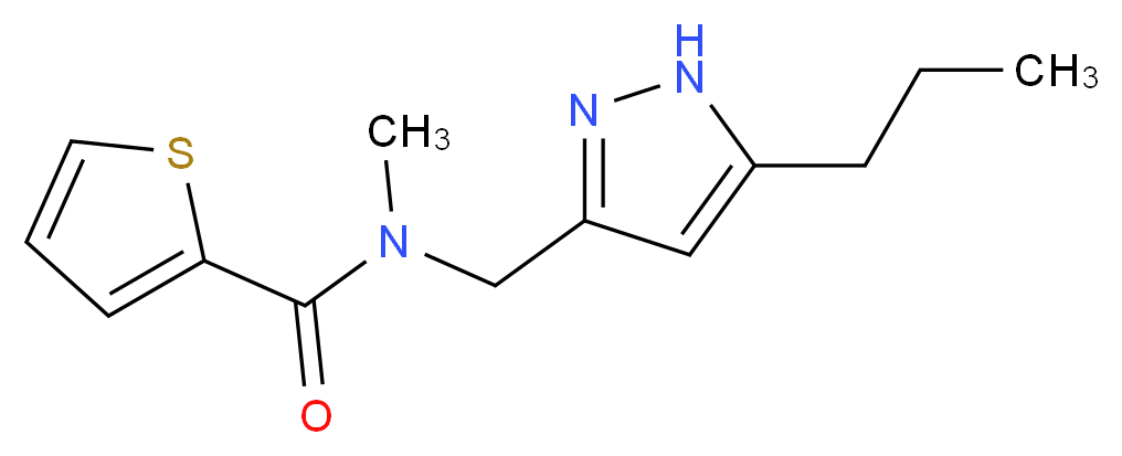 N-methyl-N-[(5-propyl-1H-pyrazol-3-yl)methyl]thiophene-2-carboxamide_分子结构_CAS_)