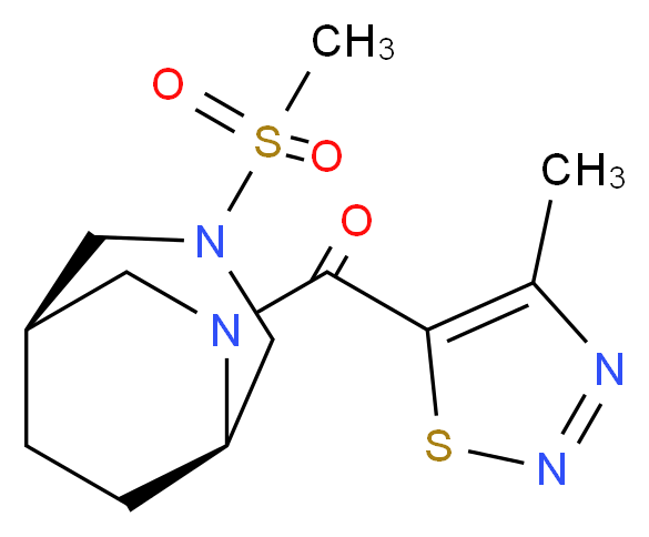 (1R*,5R*)-3-(methylsulfonyl)-6-[(4-methyl-1,2,3-thiadiazol-5-yl)carbonyl]-3,6-diazabicyclo[3.2.2]nonane_分子结构_CAS_)
