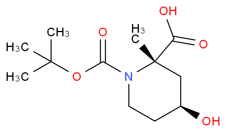 (2S,4S)-1-tert-Butyl 2-methyl-4-hydroxypiperidine-1,2-dicarboxylate_分子结构_CAS_254882-14-9)