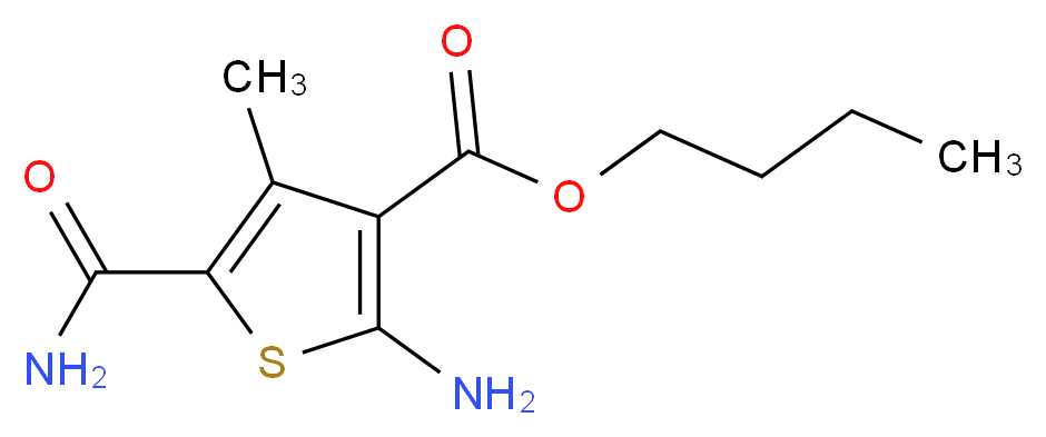Butyl 2-amino-5-(aminocarbonyl)-4-methylthiophene-3-carboxylate_分子结构_CAS_)