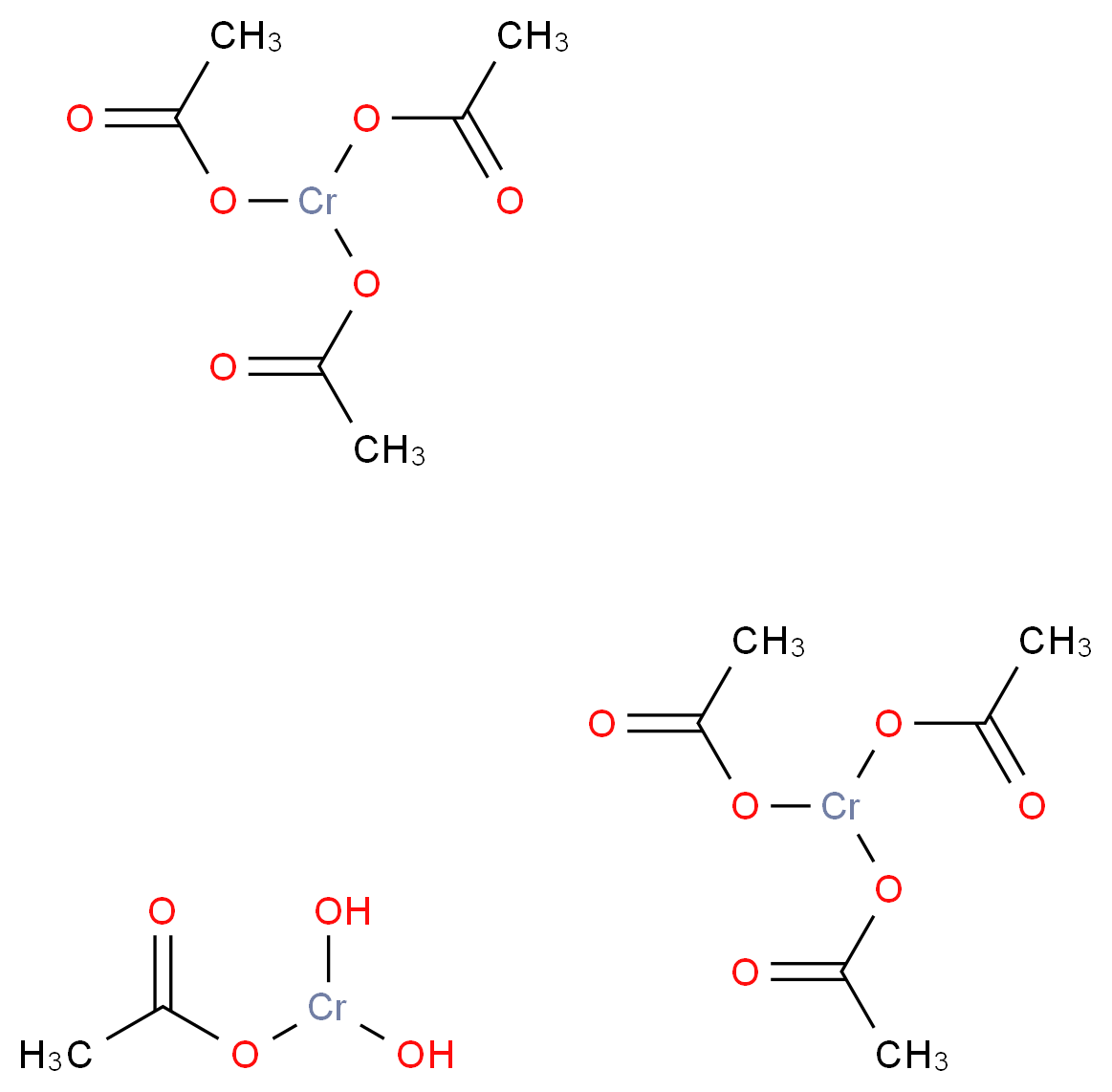 dibis(acetyloxy)chromio acetate dihydroxychromio acetate_分子结构_CAS_39430-51-8