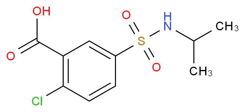 2-chloro-5-[(propan-2-yl)sulfamoyl]benzoic acid_分子结构_CAS_74138-28-6