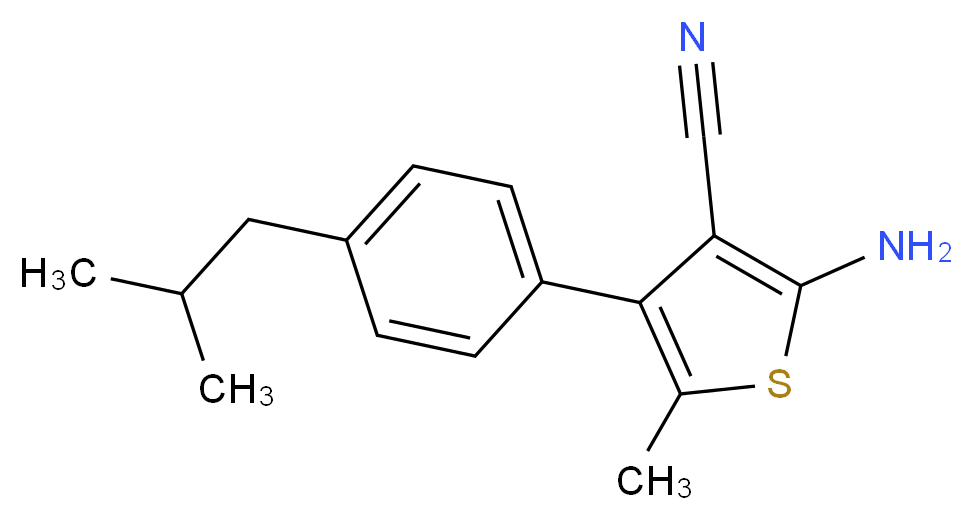 2-Amino-4-(4-isobutylphenyl)-5-methylthiophene-3-carbonitrile_分子结构_CAS_861408-82-4)