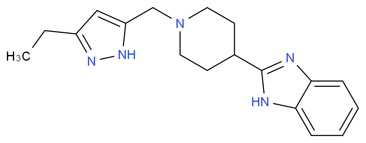 2-{1-[(3-ethyl-1H-pyrazol-5-yl)methyl]piperidin-4-yl}-1H-benzimidazole_分子结构_CAS_)