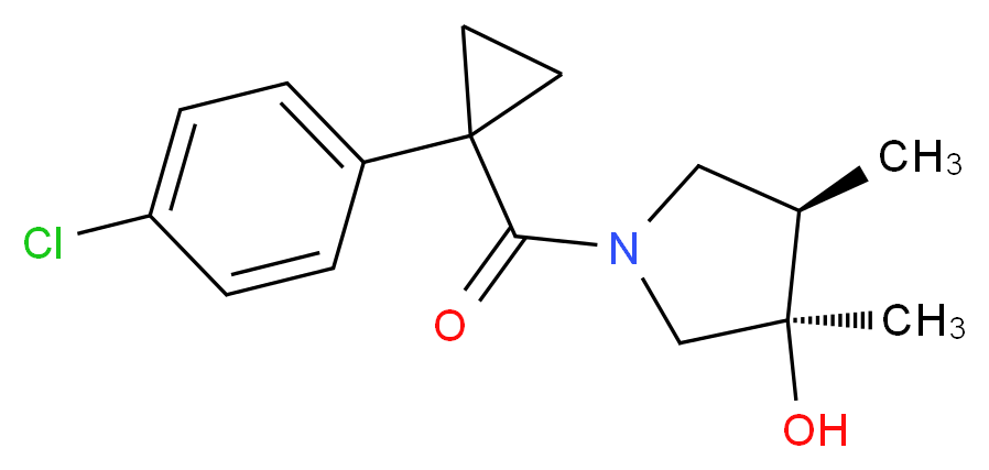 (3R*,4R*)-1-{[1-(4-chlorophenyl)cyclopropyl]carbonyl}-3,4-dimethyl-3-pyrrolidinol_分子结构_CAS_)