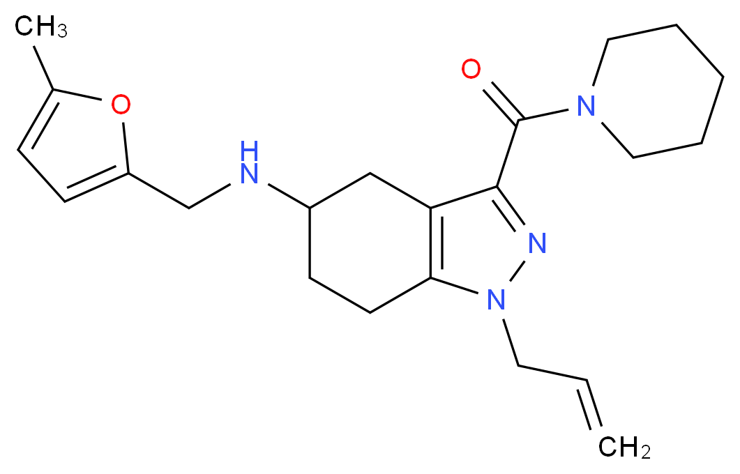 1-allyl-N-[(5-methyl-2-furyl)methyl]-3-(1-piperidinylcarbonyl)-4,5,6,7-tetrahydro-1H-indazol-5-amine_分子结构_CAS_)