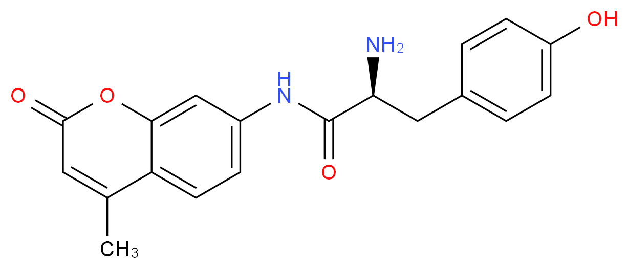 (2S)-2-amino-3-(4-hydroxyphenyl)-N-(4-methyl-2-oxo-2H-chromen-7-yl)propanamide_分子结构_CAS_94099-57-7