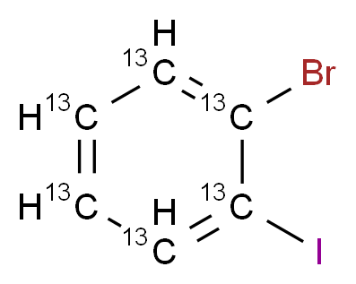 1-bromo-2-iodo(1,2,3,4,5,6-<sup>1</sup><sup>3</sup>C<sub>6</sub>)benzene_分子结构_CAS_1173023-32-9