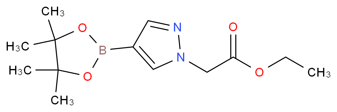 ethyl 2-[4-(tetramethyl-1,3,2-dioxaborolan-2-yl)-1H-pyrazol-1-yl]acetate_分子结构_CAS_864754-16-5