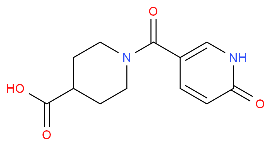 1-[(6-oxo-1,6-dihydropyridin-3-yl)carbonyl]piperidine-4-carboxylic acid_分子结构_CAS_697257-26-4)
