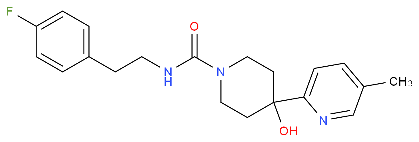 N-[2-(4-fluorophenyl)ethyl]-4-hydroxy-4-(5-methylpyridin-2-yl)piperidine-1-carboxamide_分子结构_CAS_)
