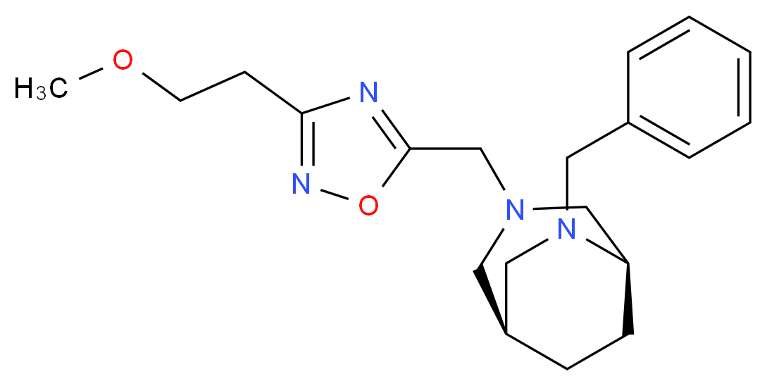 (1S*,5R*)-6-benzyl-3-{[3-(2-methoxyethyl)-1,2,4-oxadiazol-5-yl]methyl}-3,6-diazabicyclo[3.2.2]nonane_分子结构_CAS_)