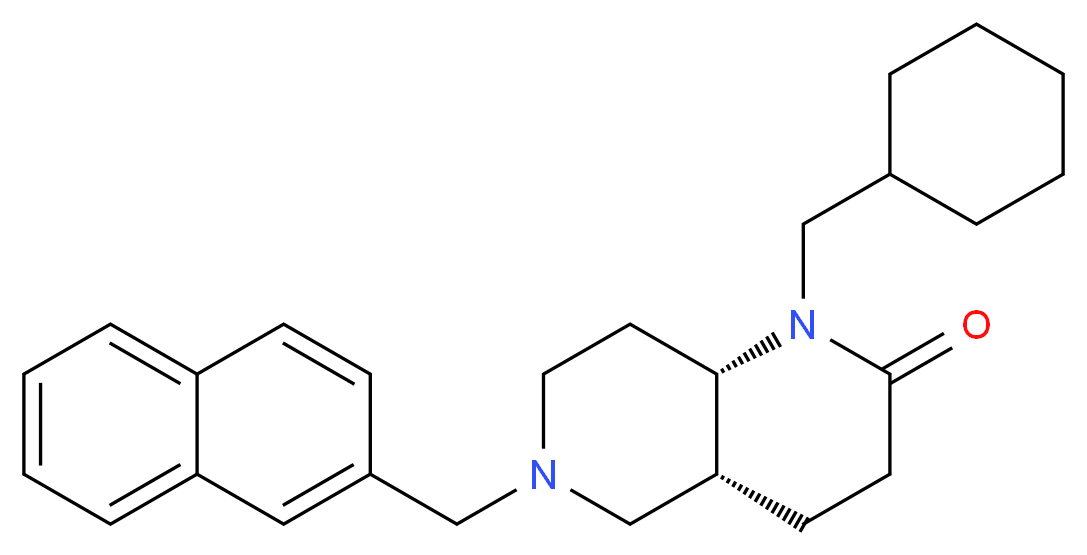 (4aR*,8aS*)-1-(cyclohexylmethyl)-6-(2-naphthylmethyl)octahydro-1,6-naphthyridin-2(1H)-one_分子结构_CAS_)