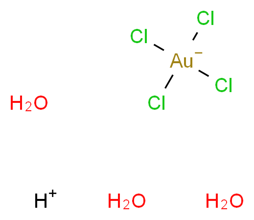hydrogen tetrachlorogolduide trihydrate_分子结构_CAS_16961-25-4