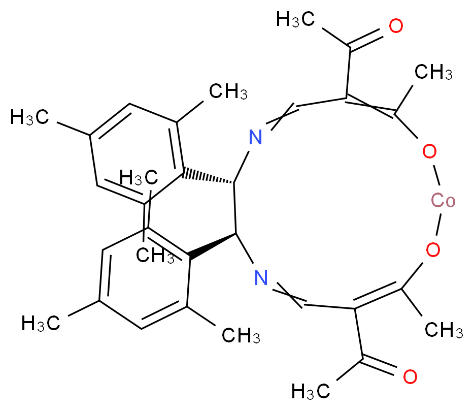 (1S,2S)-N,N′-双(2-乙酰-3-氧代-2-亚丁烯基)-1,2-二均三甲苯基乙二胺合钴(II)_分子结构_CAS_259259-80-8)