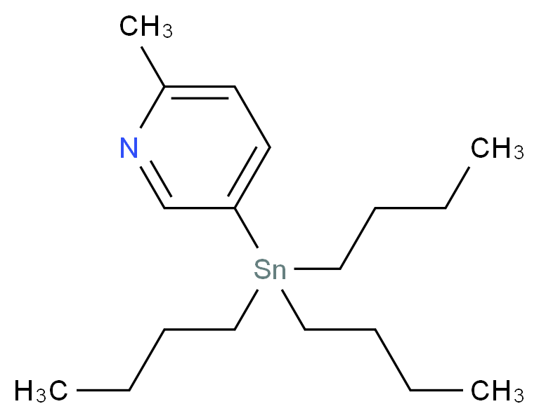 2-Methyl-5-(tributylstannyl)pyridine_分子结构_CAS_167556-64-1)