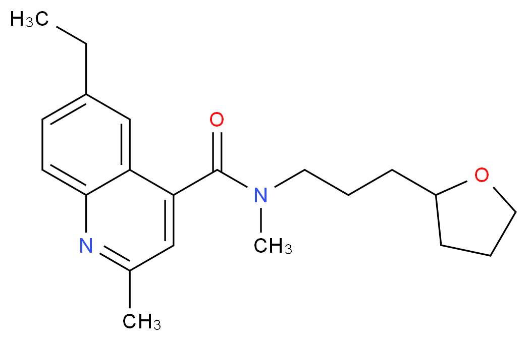 6-ethyl-N,2-dimethyl-N-[3-(tetrahydro-2-furanyl)propyl]-4-quinolinecarboxamide_分子结构_CAS_)