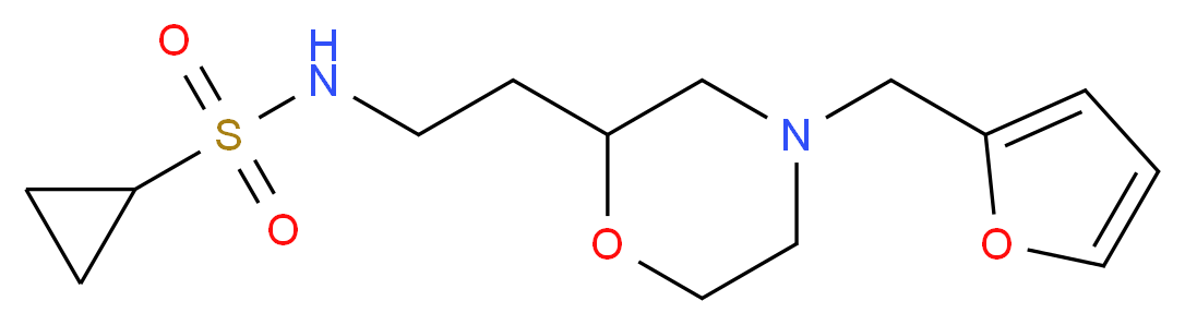 N-{2-[4-(2-furylmethyl)morpholin-2-yl]ethyl}cyclopropanesulfonamide_分子结构_CAS_)