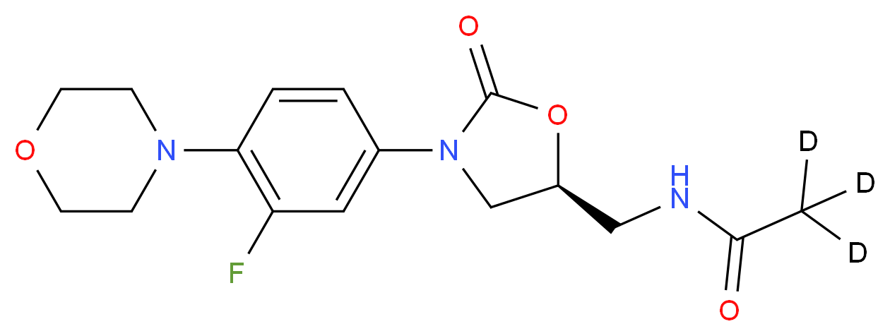 N-{[(5S)-3-[3-fluoro-4-(morpholin-4-yl)phenyl]-2-oxo-1,3-oxazolidin-5-yl]methyl}(<sup>2</sup>H<sub>3</sub>)acetamide_分子结构_CAS_1127120-38-0