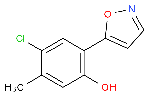 4-chloro-5-methyl-2-(1,2-oxazol-5-yl)phenol_分子结构_CAS_213690-32-5