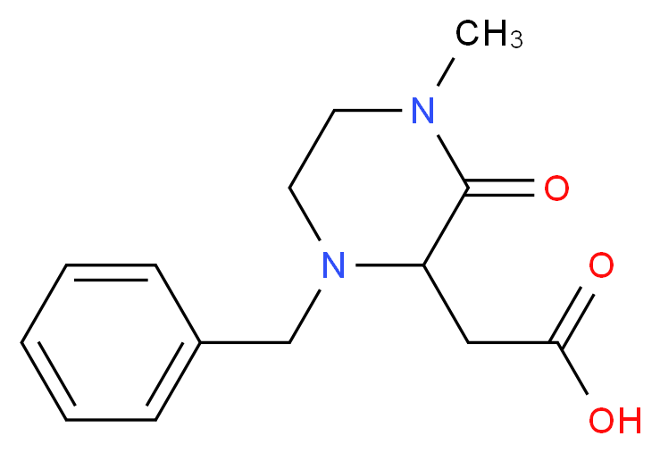 2-(1-Benzyl-4-methyl-3-oxo-2-piperazinyl)-acetic acid_分子结构_CAS_)