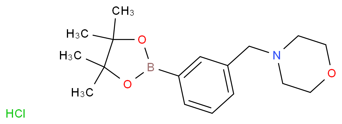 4-{[3-(tetramethyl-1,3,2-dioxaborolan-2-yl)phenyl]methyl}morpholine hydrochloride_分子结构_CAS_1073371-76-2