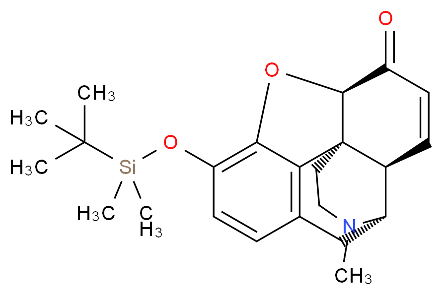(1S,5S,13R,17R)-10-[(tert-butyldimethylsilyl)oxy]-4-methyl-12-oxa-4-azapentacyclo[9.6.1.0<sup>1</sup>,<sup>1</sup><sup>3</sup>.0<sup>5</sup>,<sup>1</sup><sup>7</sup>.0<sup>7</sup>,<sup>1</sup><sup>8</sup>]octadeca-7(18),8,10,15-tetraen-14-one_分子结构_CAS_91265-75-7