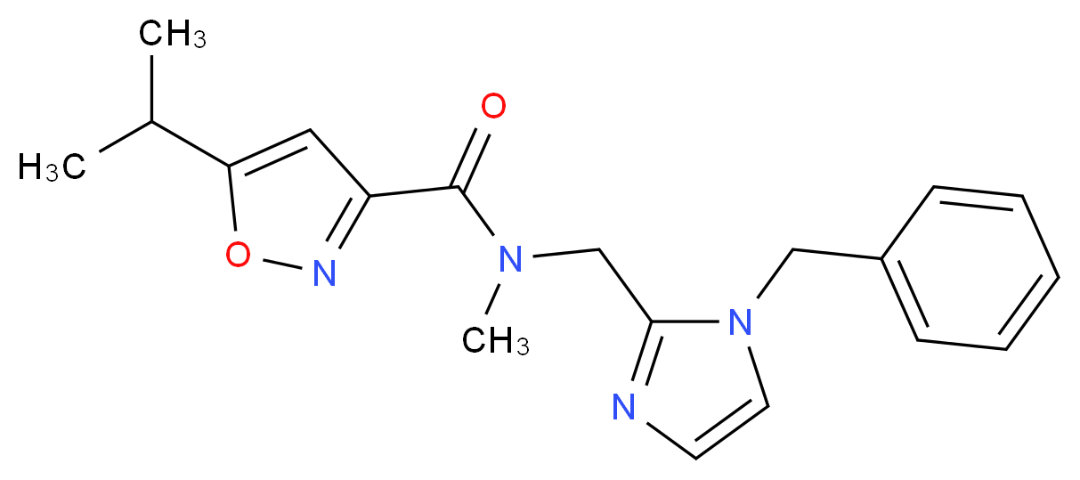 N-[(1-benzyl-1H-imidazol-2-yl)methyl]-5-isopropyl-N-methylisoxazole-3-carboxamide_分子结构_CAS_)