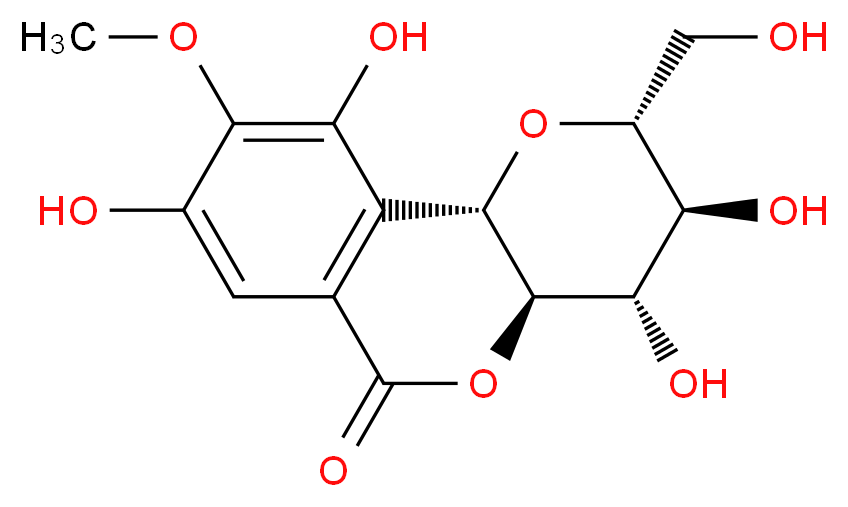 (2S,4R,5S,6S,7R)-5,6,12,14-tetrahydroxy-4-(hydroxymethyl)-13-methoxy-3,8-dioxatricyclo[8.4.0.0<sup>2</sup>,<sup>7</sup>]tetradeca-1(10),11,13-trien-9-one_分子结构_CAS_477-90-7