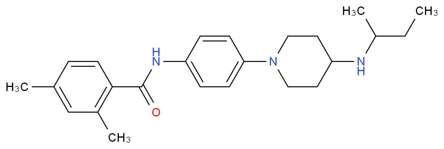 N-{4-[4-(sec-butylamino)-1-piperidinyl]phenyl}-2,4-dimethylbenzamide_分子结构_CAS_)