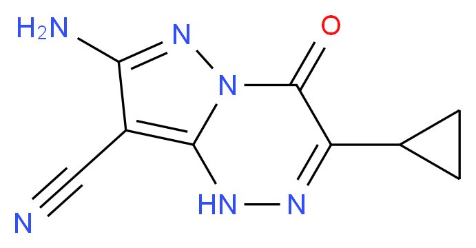 7-Amino-3-cyclopropyl-4-oxo-1,4-dihydropyrazolo-[5,1-c][1,2,4]triazine-8-carbonitrile_分子结构_CAS_)