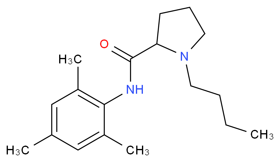 1-butyl-N-(2,4,6-trimethylphenyl)pyrrolidine-2-carboxamide_分子结构_CAS_30103-44-7