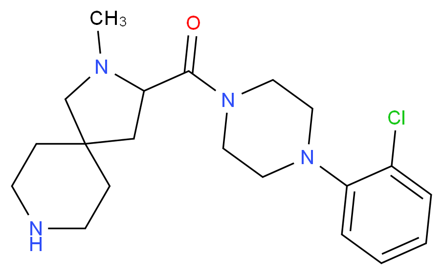 3-{[4-(2-chlorophenyl)-1-piperazinyl]carbonyl}-2-methyl-2,8-diazaspiro[4.5]decane_分子结构_CAS_)