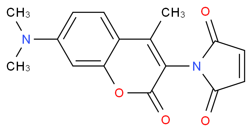 1-[7-(dimethylamino)-4-methyl-2-oxo-2H-chromen-3-yl]-2,5-dihydro-1H-pyrrole-2,5-dione_分子结构_CAS_55145-14-7