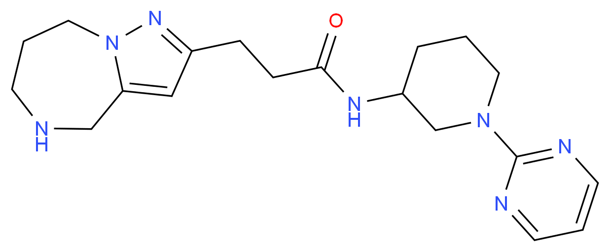 N-[1-(2-pyrimidinyl)-3-piperidinyl]-3-(5,6,7,8-tetrahydro-4H-pyrazolo[1,5-a][1,4]diazepin-2-yl)propanamide_分子结构_CAS_)