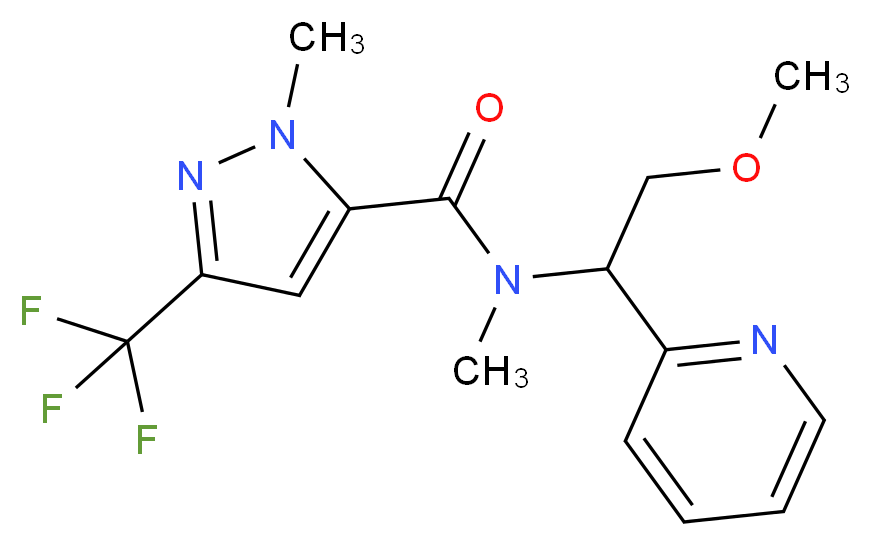 N-(2-methoxy-1-pyridin-2-ylethyl)-N,1-dimethyl-3-(trifluoromethyl)-1H-pyrazole-5-carboxamide_分子结构_CAS_)