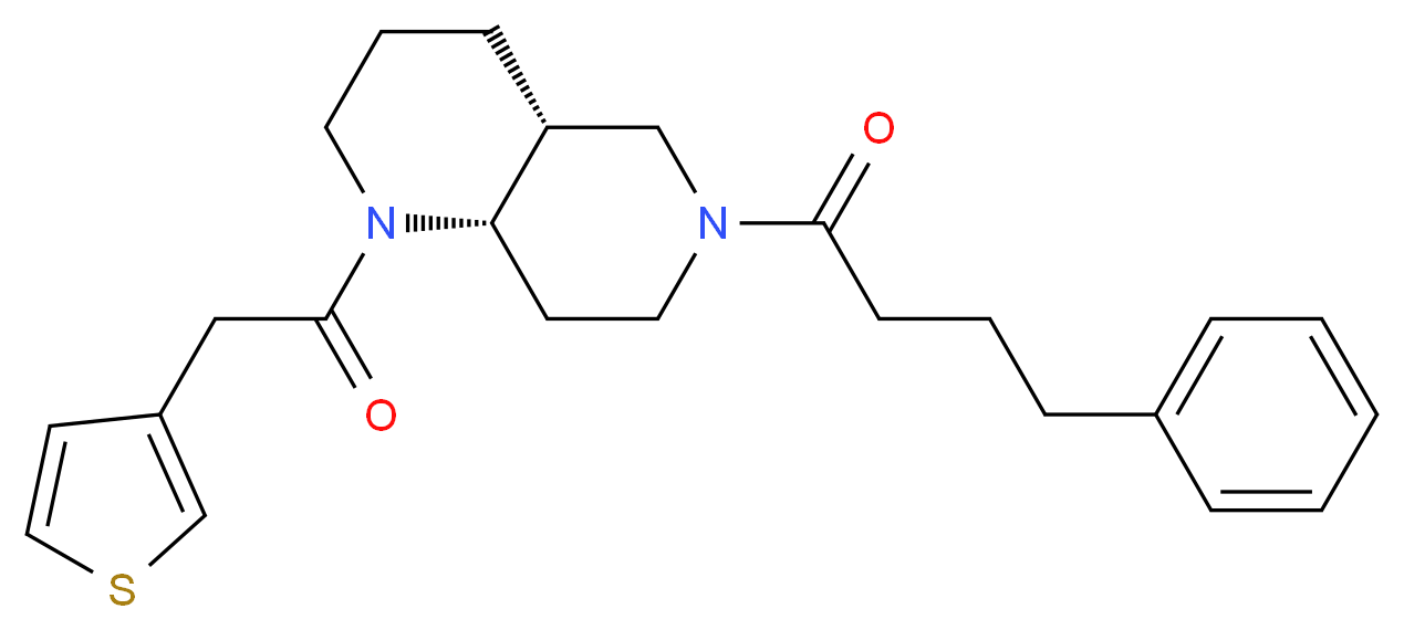(4aR*,8aS*)-6-(4-phenylbutanoyl)-1-(3-thienylacetyl)decahydro-1,6-naphthyridine_分子结构_CAS_)