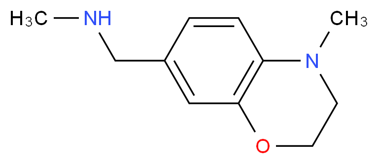 methyl[(4-methyl-3,4-dihydro-2H-1,4-benzoxazin-7-yl)methyl]amine_分子结构_CAS_937795-86-3