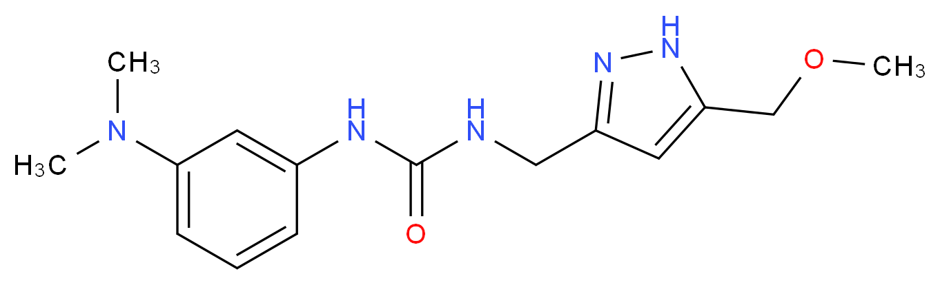 N-[3-(dimethylamino)phenyl]-N'-{[5-(methoxymethyl)-1H-pyrazol-3-yl]methyl}urea_分子结构_CAS_)